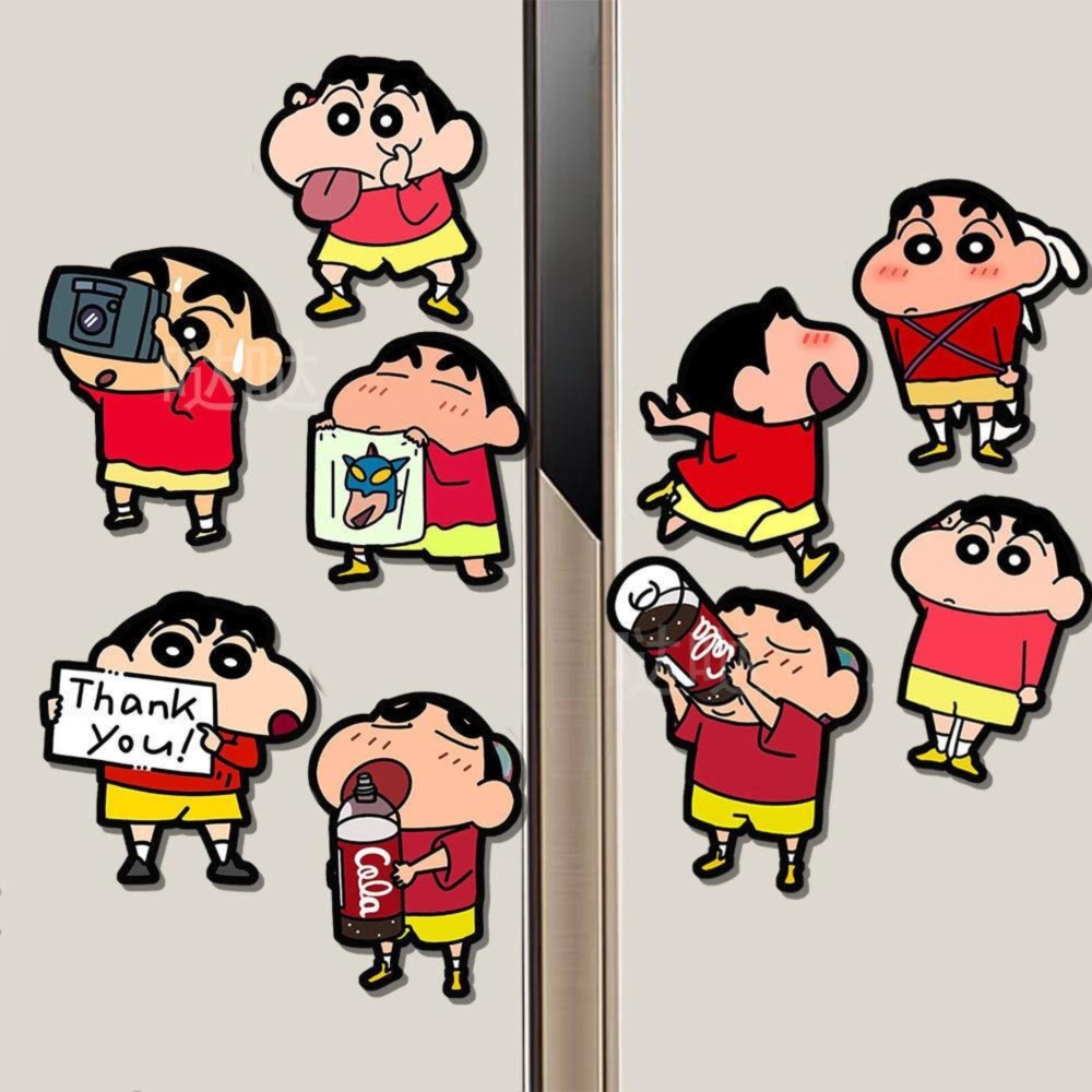 짱구는 못말려 냉장고 자석 마그넷 현관문 장식 귀여운 만화 캐릭터 인테리어 소품 맞춤형 선물 콜라 신짱 9 자석 스티커- 사진과 같습니다. - 상세 이미지 2