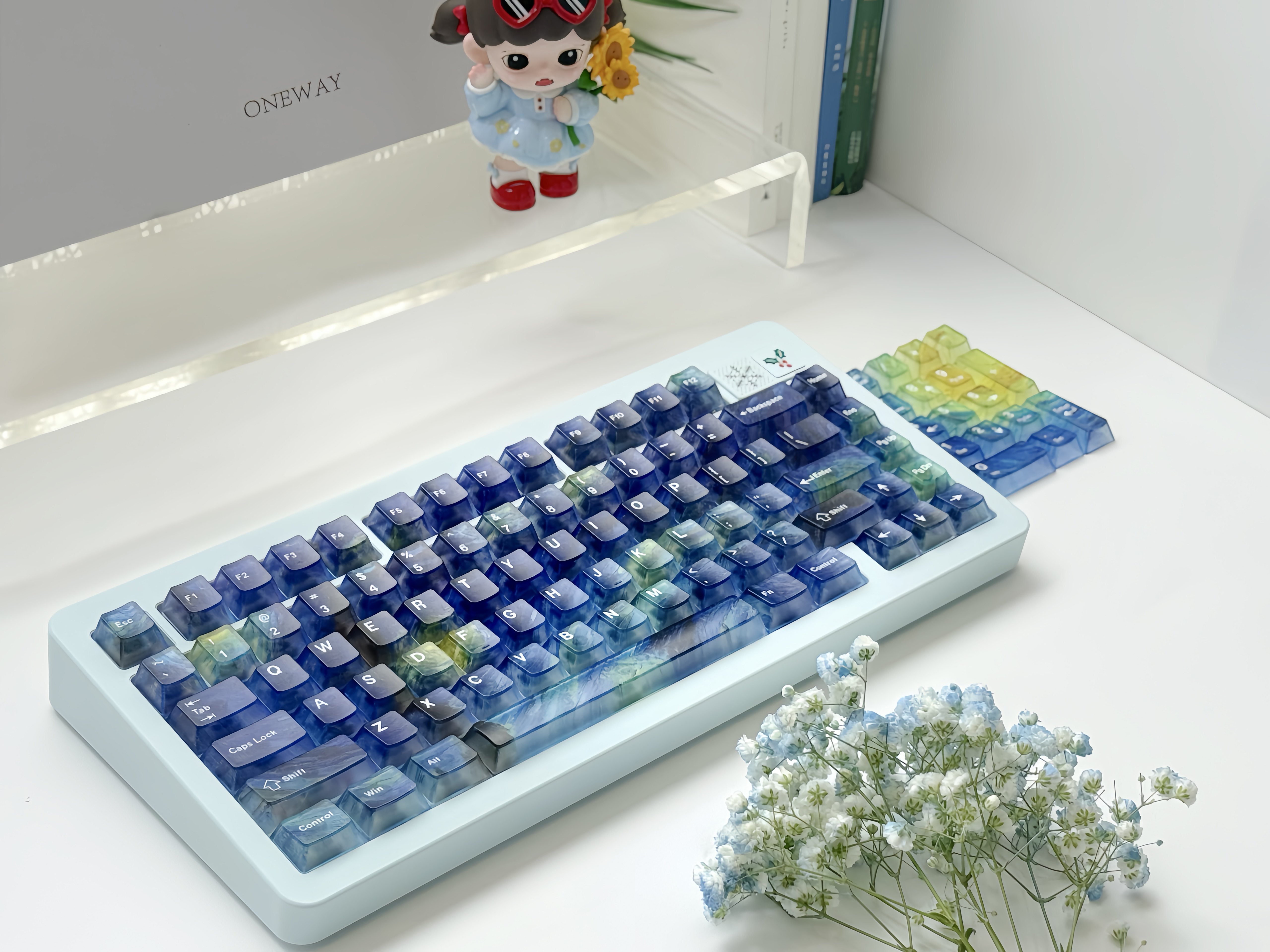 별이 빛나는 밤 그라데이션 반 고흐 키캡 Cherry PC 반투명 염료승화 명화 이미지 7