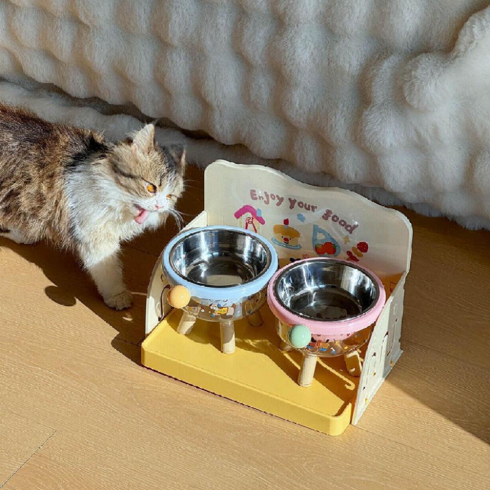 고양이 강아지 밥그릇 유니크한 그릇 키높이 하이볼 귀엽고 이쁜 식기 트레이 - 상세 이미지 4