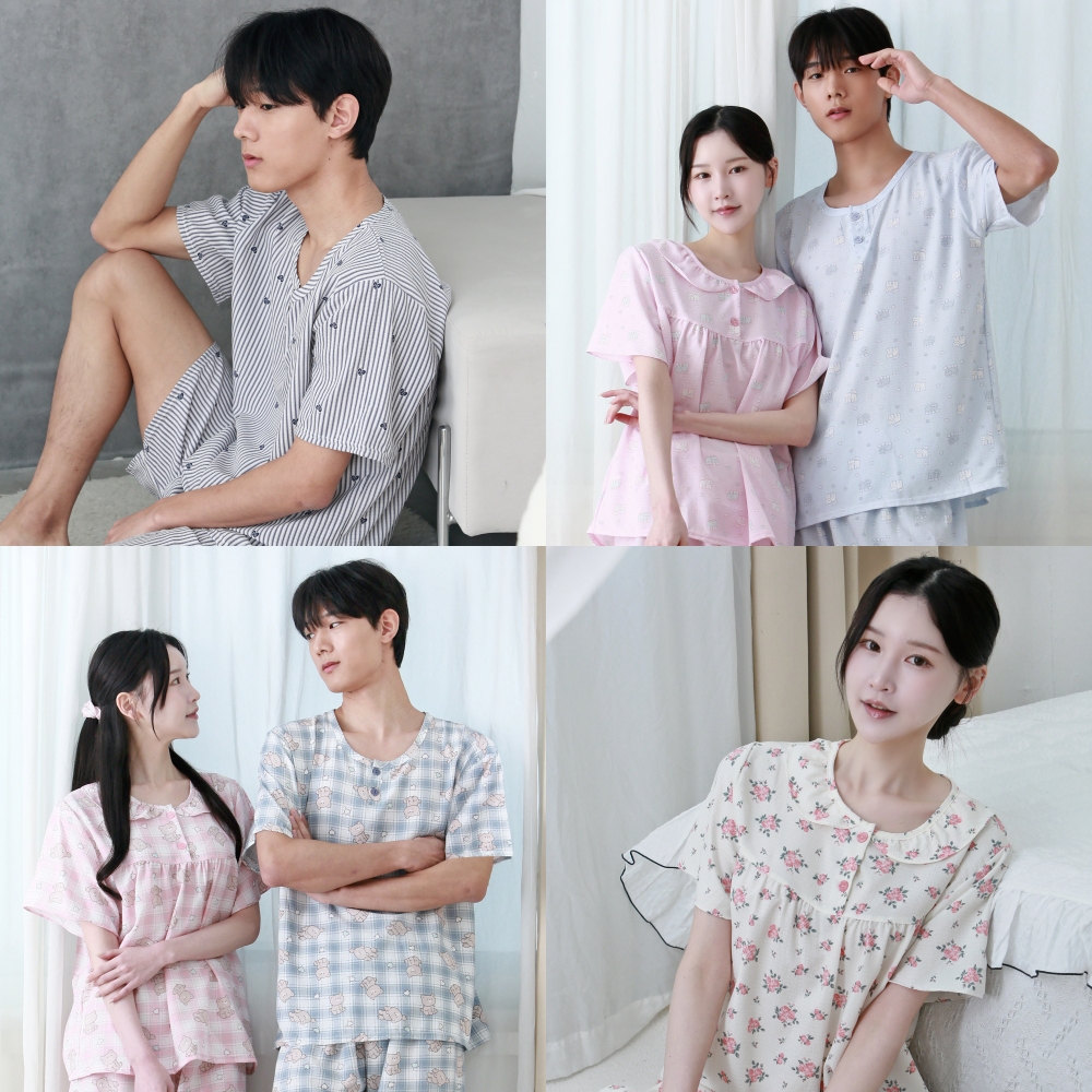 여름 커플 시어서커잠옷 지지미 빅사이즈잠옷 파자마 이미지 2