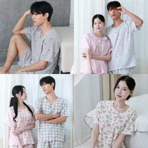 여름 커플 시어서커잠옷 지지미 빅사이즈잠옷 파자마 착용 후기 | 사이즈/핏 총정리 - 상품 이미지 2