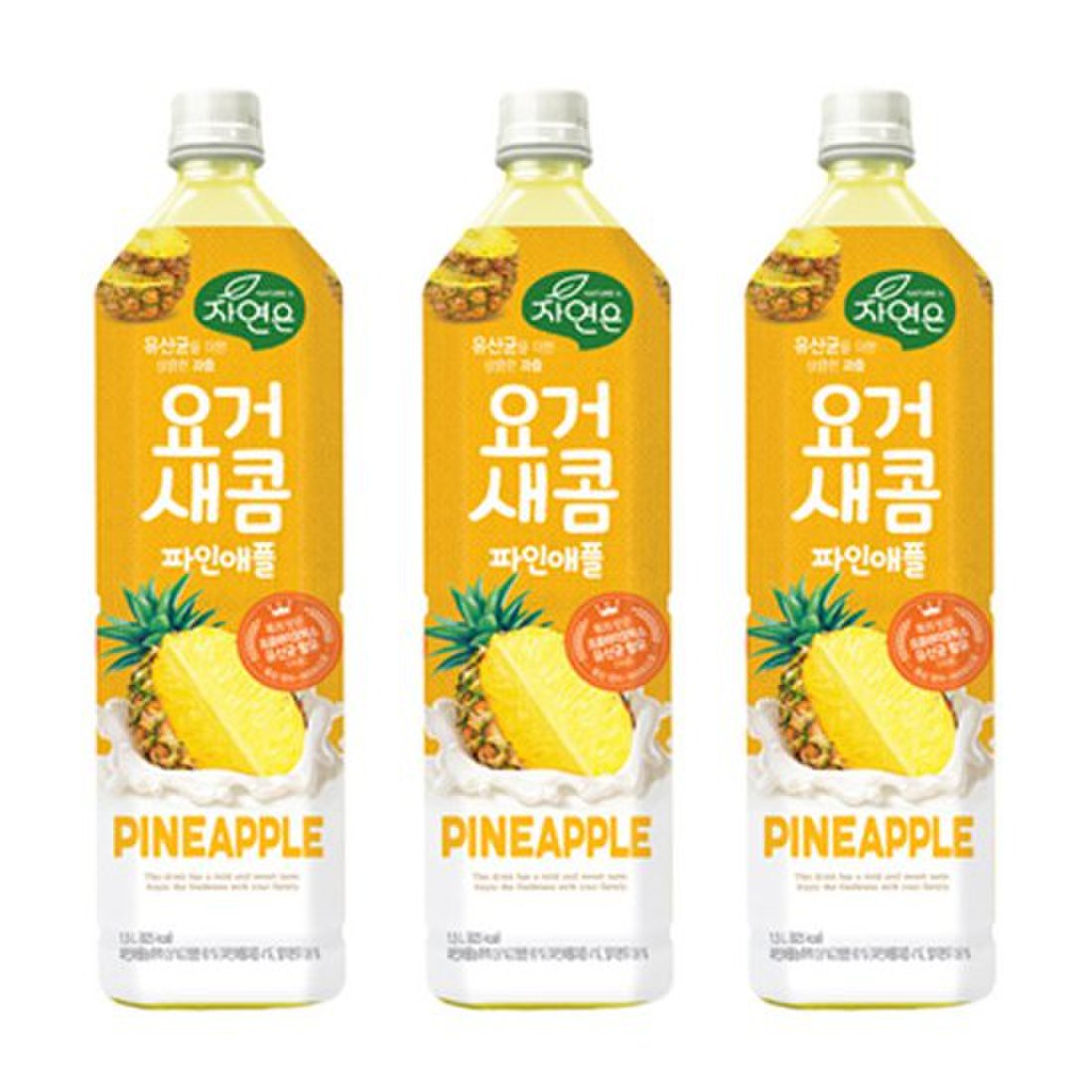 웅진 자연은 요거새콤 파인애플, 1.5L, 3개 - 상품 이미지