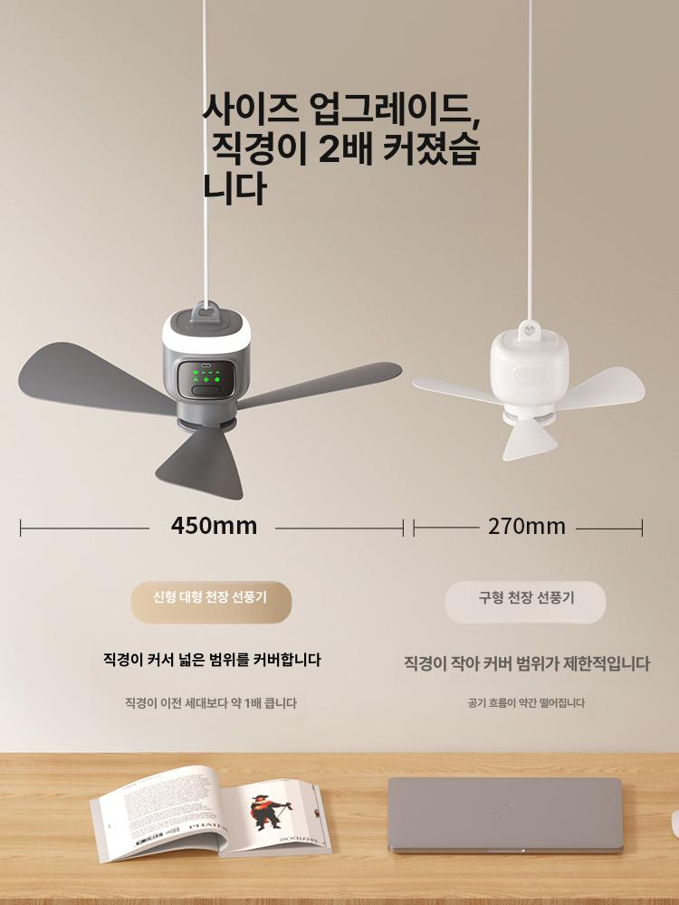 무선 실링팬 캠핑용 인테리어 천장 서큐라이트 리모컨 선풍기 무드등 미니 대형 천정 휴대용 - 상세 이미지 5