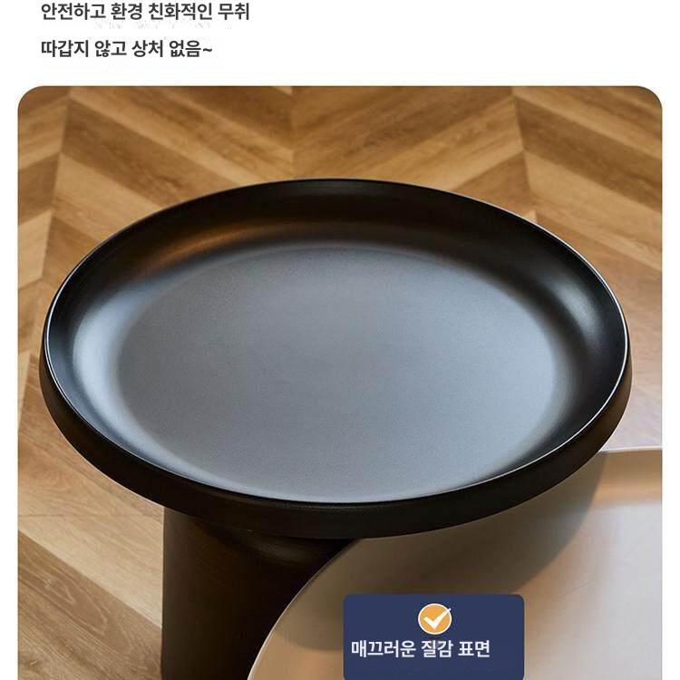 침대 협탁 모던 선반 블랙 거실 테이블 침실 사이드 캐비닛 월넛 침대옆 수납장 - 상세 이미지 2