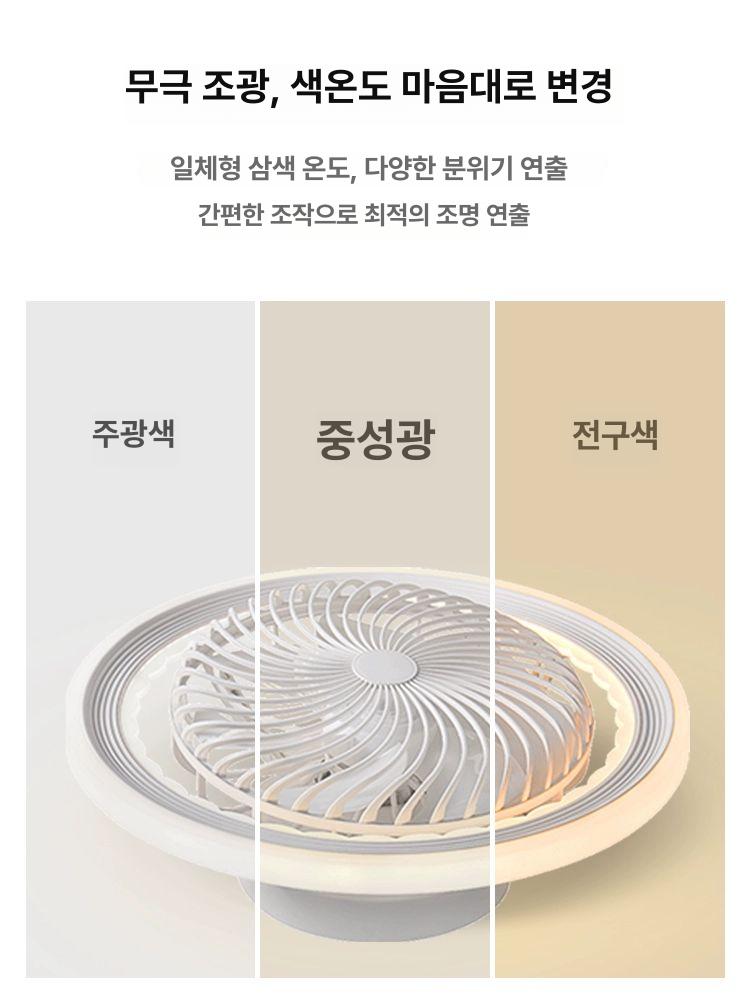 서큐라이트 실링팬 led 레일 미니 조용한 가변주파수리모콘 선풍기조명 - 상세 이미지 4