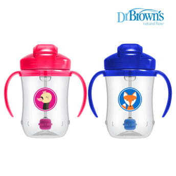 닥터브라운 추달린 빨대컵 270ml 핑크 블루 컬러 / 리필킷 - 상세 이미지 2