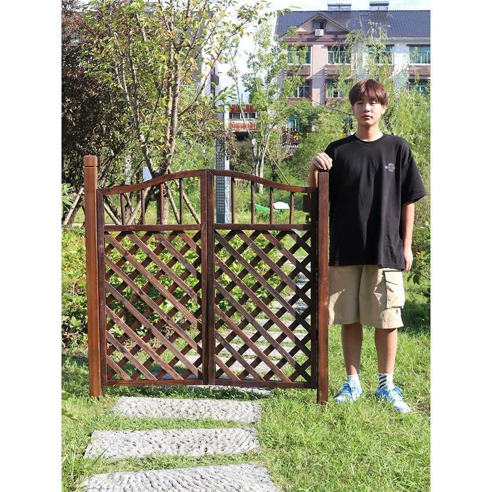 방부목 메쉬도어 나무문 탄화 정원 용 펜스 담장문 야외 - 상세 이미지 2