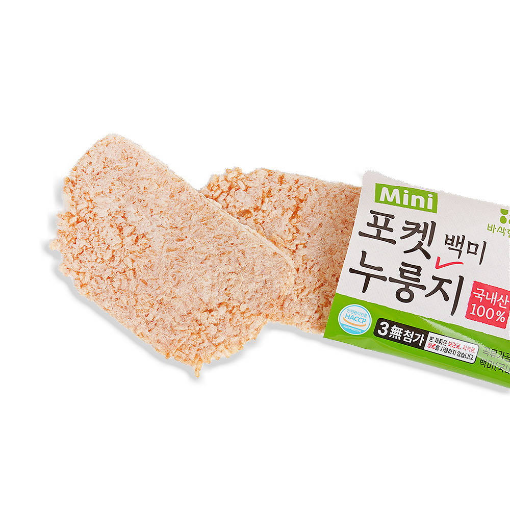 바삭한톨 국내산 100% 백미 포켓 누룽지 330g 1개 개별포장 간편간식 - 상세 이미지 3