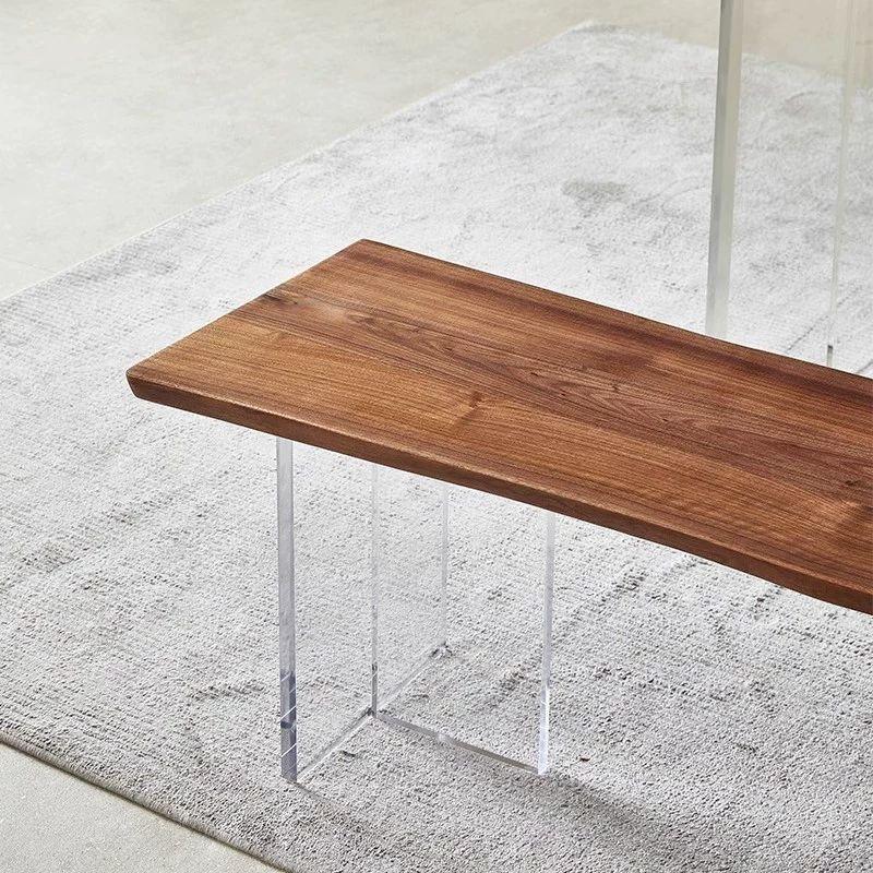 카페 벤치의자 원목 현관 가구 매장 스툴 나무 월넛 120x32x45 (원목) - 상세 이미지 4