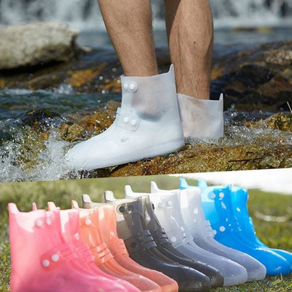 일체형 pvc 신발 커버 재사용 슈즈 커버 장마철 휴대용 투명 - 상품 이미지