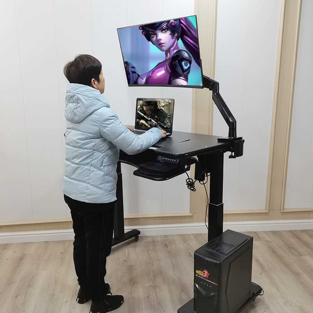 수동 서서책상 핸드 컴퓨터 리프팅 용 책상 높낮이조절 - 상세 이미지 3