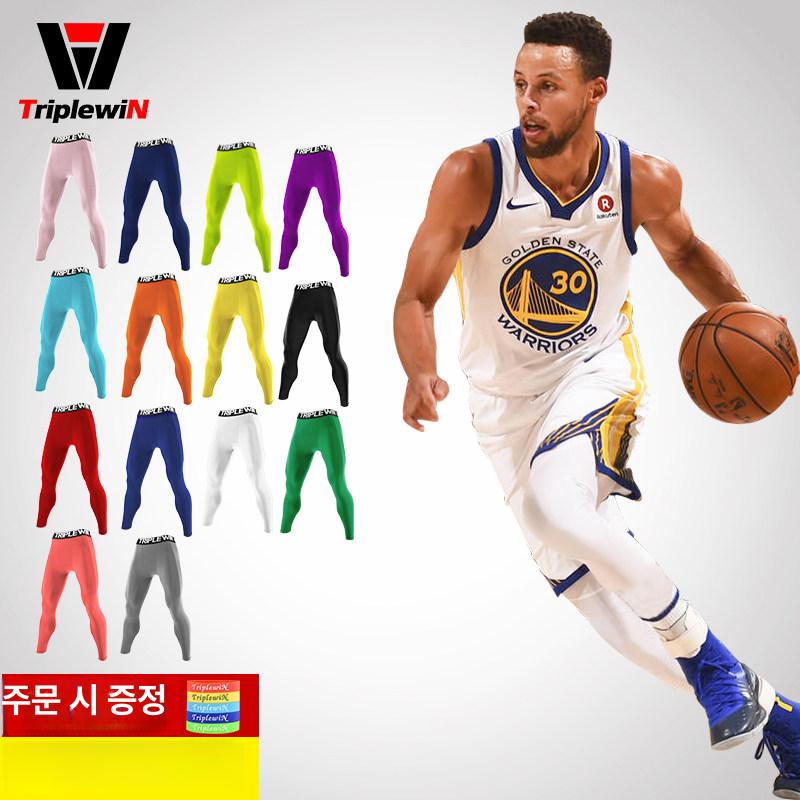 남자 레깅스 팬츠 러닝 운동 카프리 타이즈 농구 I. 레터링 90% 진파랑 S 160-168cm 55-60kg - 상세 이미지 2