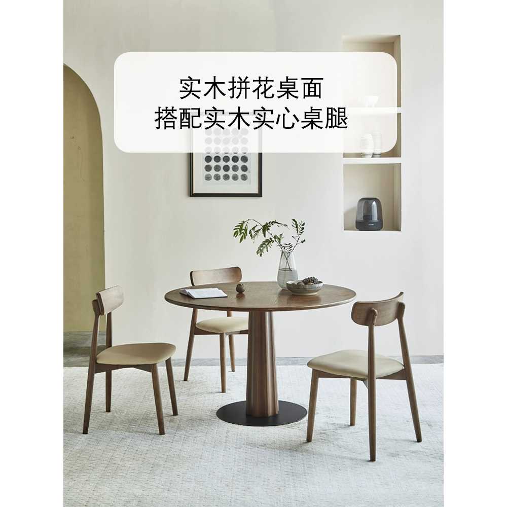 원목 원형 탁자 복고풍 식탁 용 원탁 레트로 카페 테이블 - 상세 이미지 3