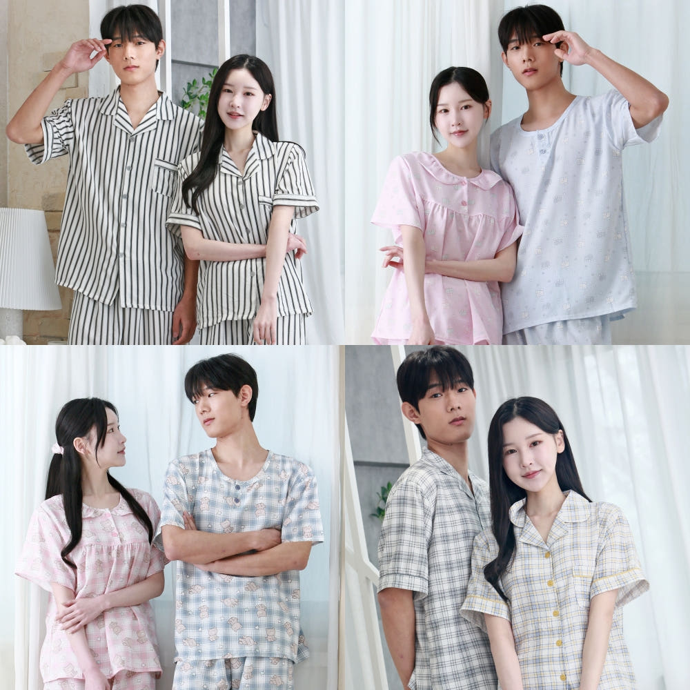 별별모아 여름 커플 시어서커잠옷 지지미 빅사이즈 파자마