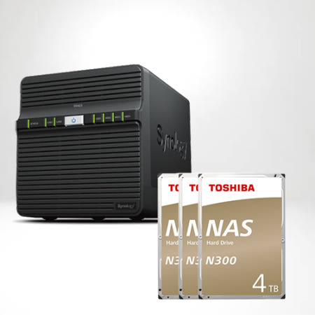 시놀로지 DS423 TOSHIBA N300 4TB X3