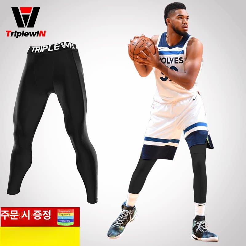 남자 레깅스 팬츠 러닝 운동 카프리 타이즈 농구 I. 레터링 90% 진파랑 S 160-168cm 55-60kg - 상세 이미지 3