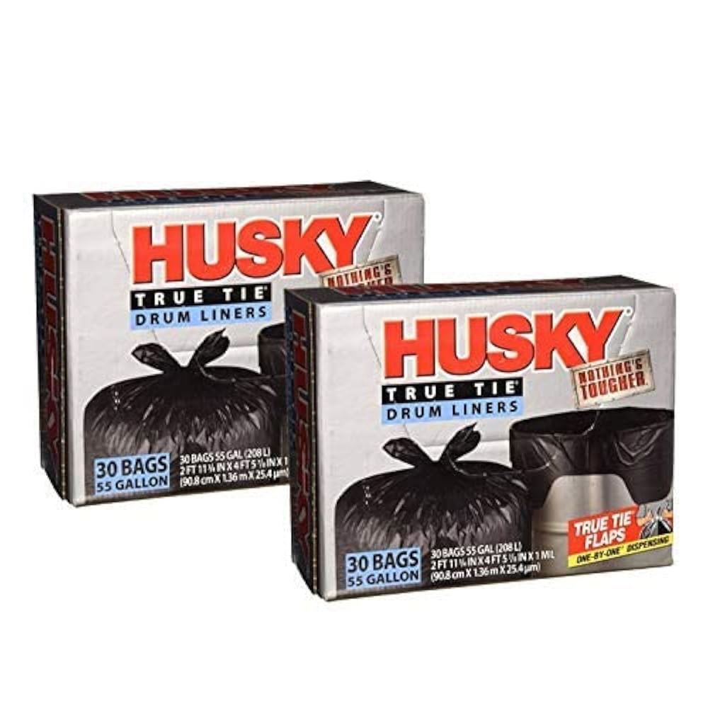 Husky HKK55030B 트루 타이 55갤런 드럼 30개 (2팩) 라이너, - 상세 이미지 2