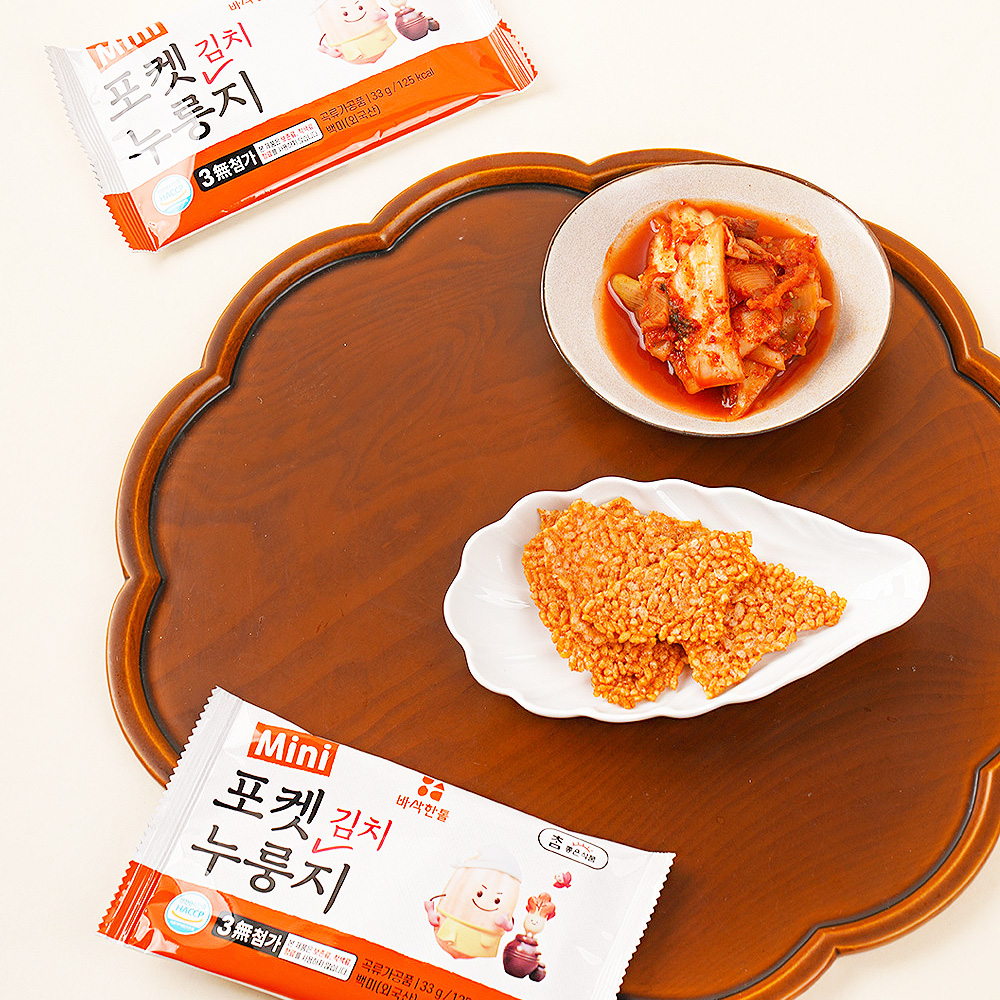 바삭한톨 김치 포켓 누룽지 330g 1개 개별포장 간편간식 - 상세 이미지 4