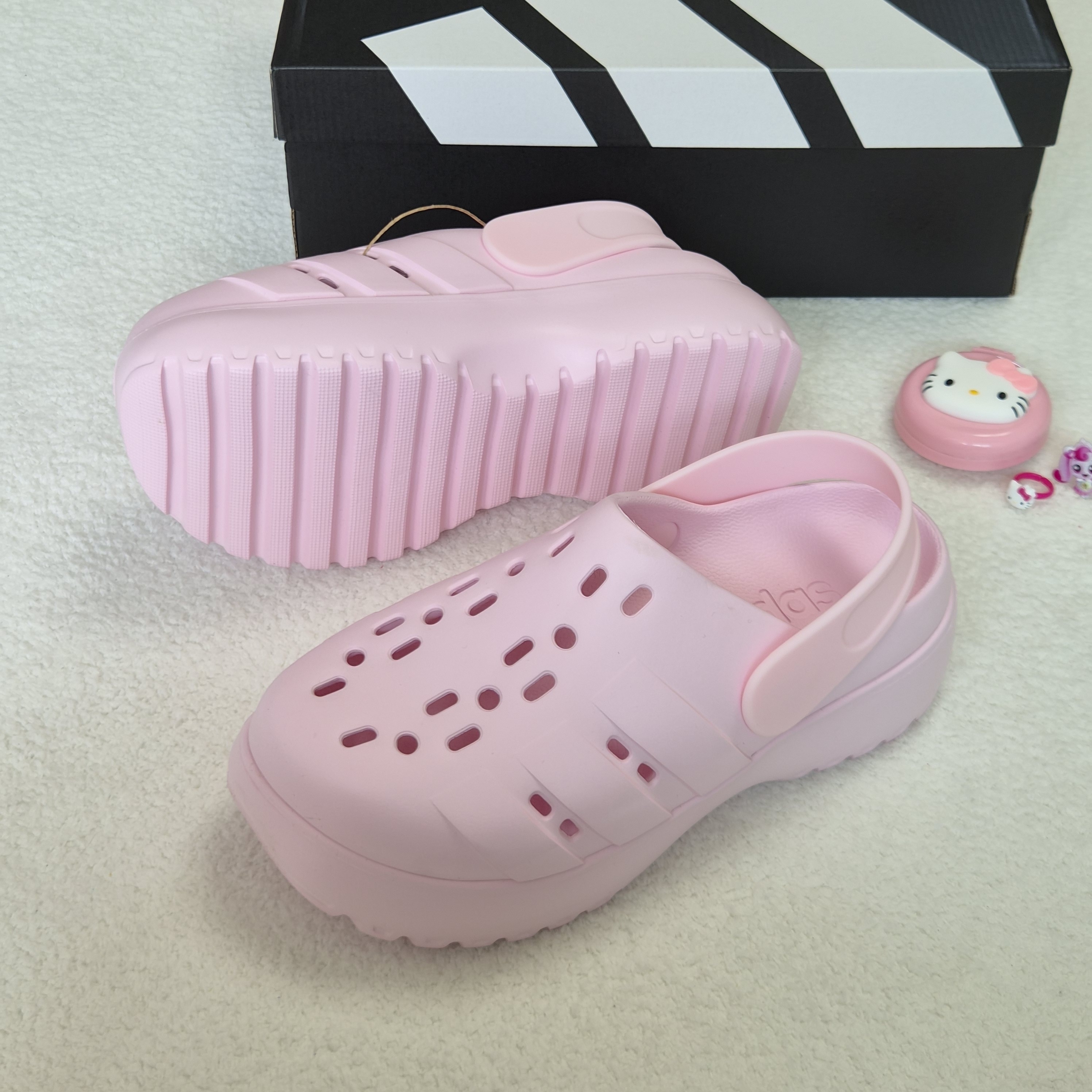 아디다스 아딜렛 클로그 플랫폼 키높이 남녀공용샌들 3color 화이트 핑크 실버 이미지 6