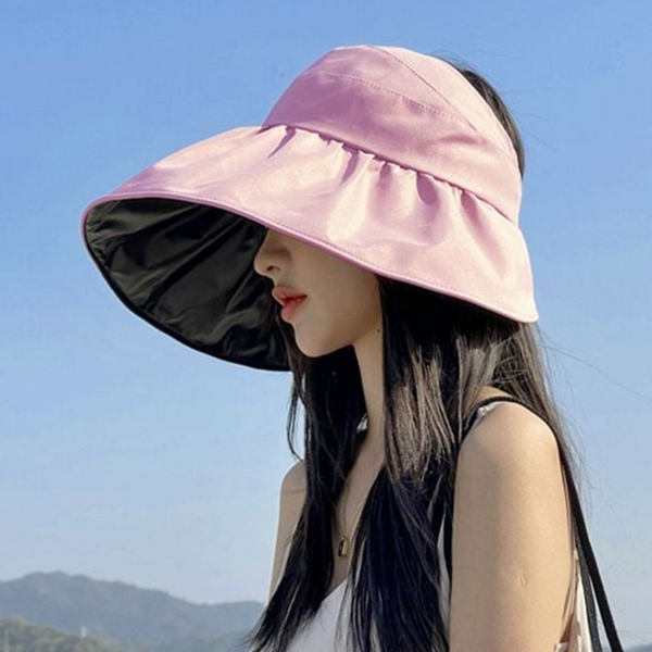데일리 벙거지 모자 셔링 여성 벙거지 모자 여름 휴가 챙 넓은 이중 - 상품 이미지