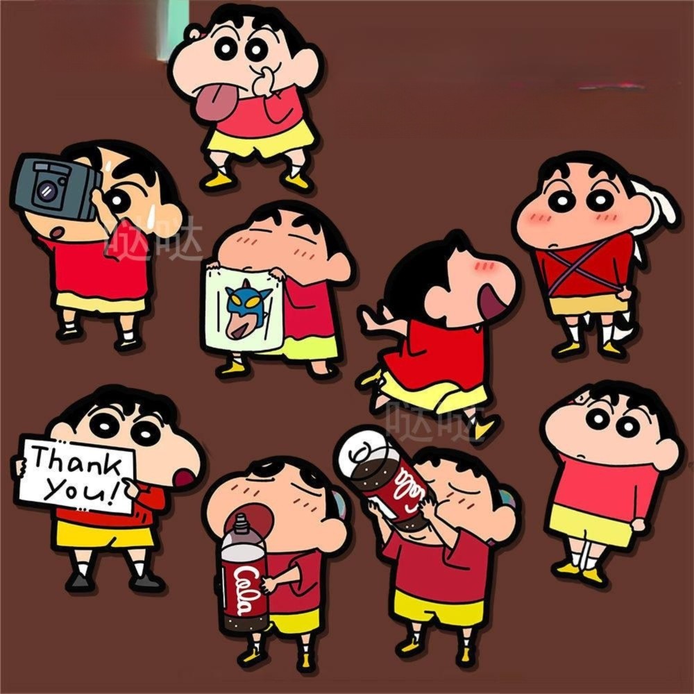 짱구는 못말려 냉장고 자석 마그넷 현관문 장식 귀여운 만화 캐릭터 인테리어 소품 맞춤형 선물 콜라 신짱 9 자석 스티커- 사진과 같습니다. - 상품 이미지