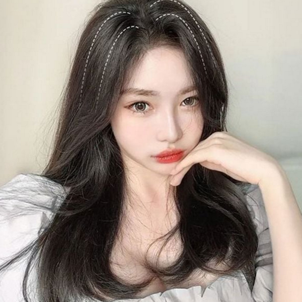 고운사 여성 부분 가발 앞머리 정수리 볼륨 가발 똑딱이 단발 - 상품 이미지