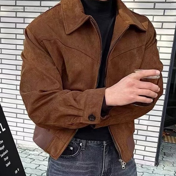 베이직 남성 스웨이드 자켓 캐주얼 남성 블루종 자켓 아우터 가을 간절기 잠바 기본 - 상품 이미지