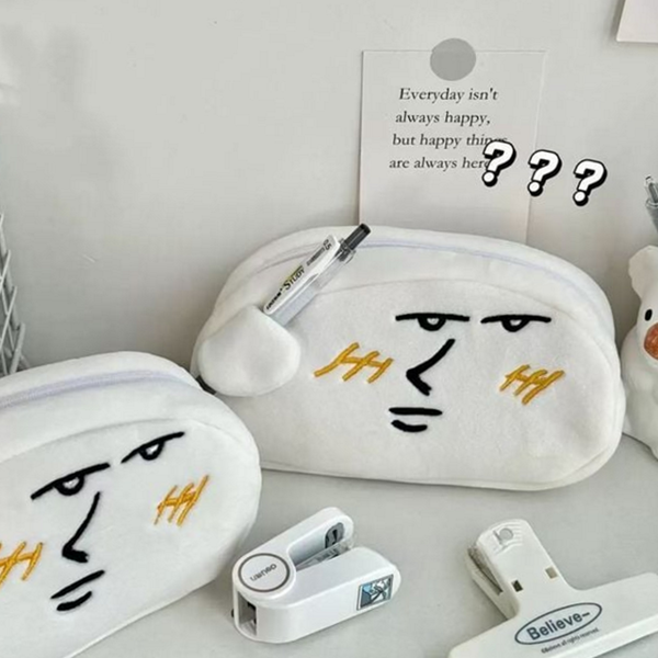 부드러운 얼굴 필통 귀여운 미남 얼굴 필통 학용품 파우치 선물 캐릭터 펜슬 신학기 수납함 - 상품 이미지