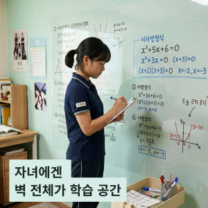 부떼 붙이는 화이트보드 시트지 벽도화지 대형(60x94cm), 투명 솔직 후기 | 실제 배치 사진 포함 - 상품 이미지 2