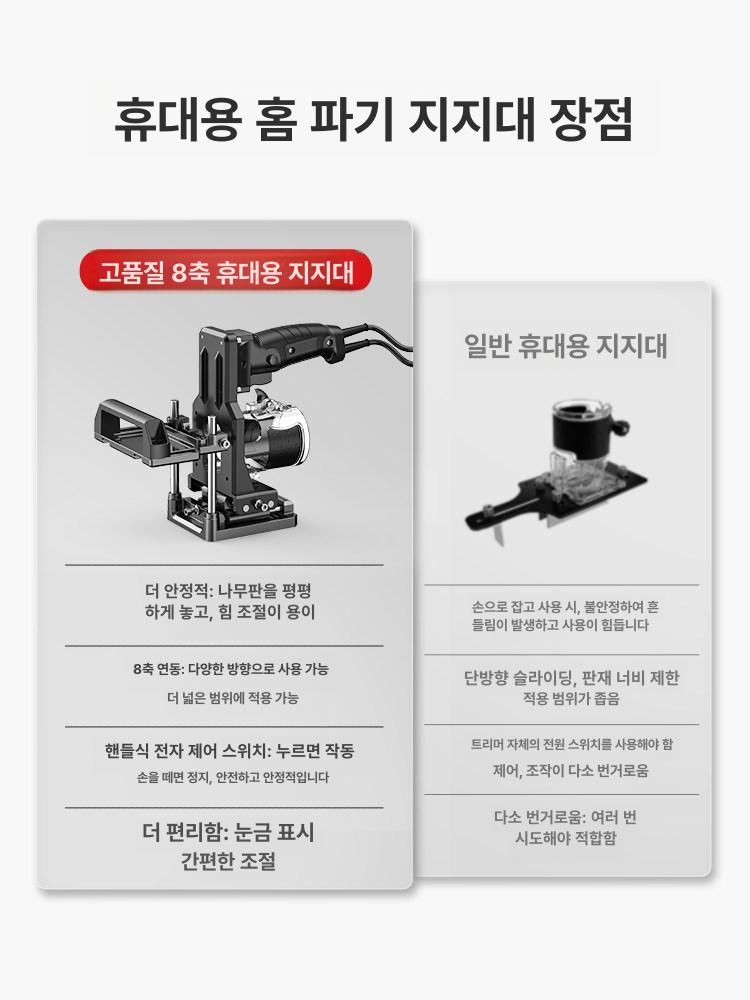 목공 도미노 홈파기 지그 루터 모티징 공방 접합 작업 공구 - 상세 이미지 4