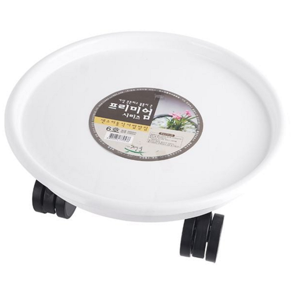 슬라이드 이동식 화분 받침 바퀴형 원형 화분 받침 물받이 가정용 카트 용품 원예 바퀴 이동 - 상품 이미지