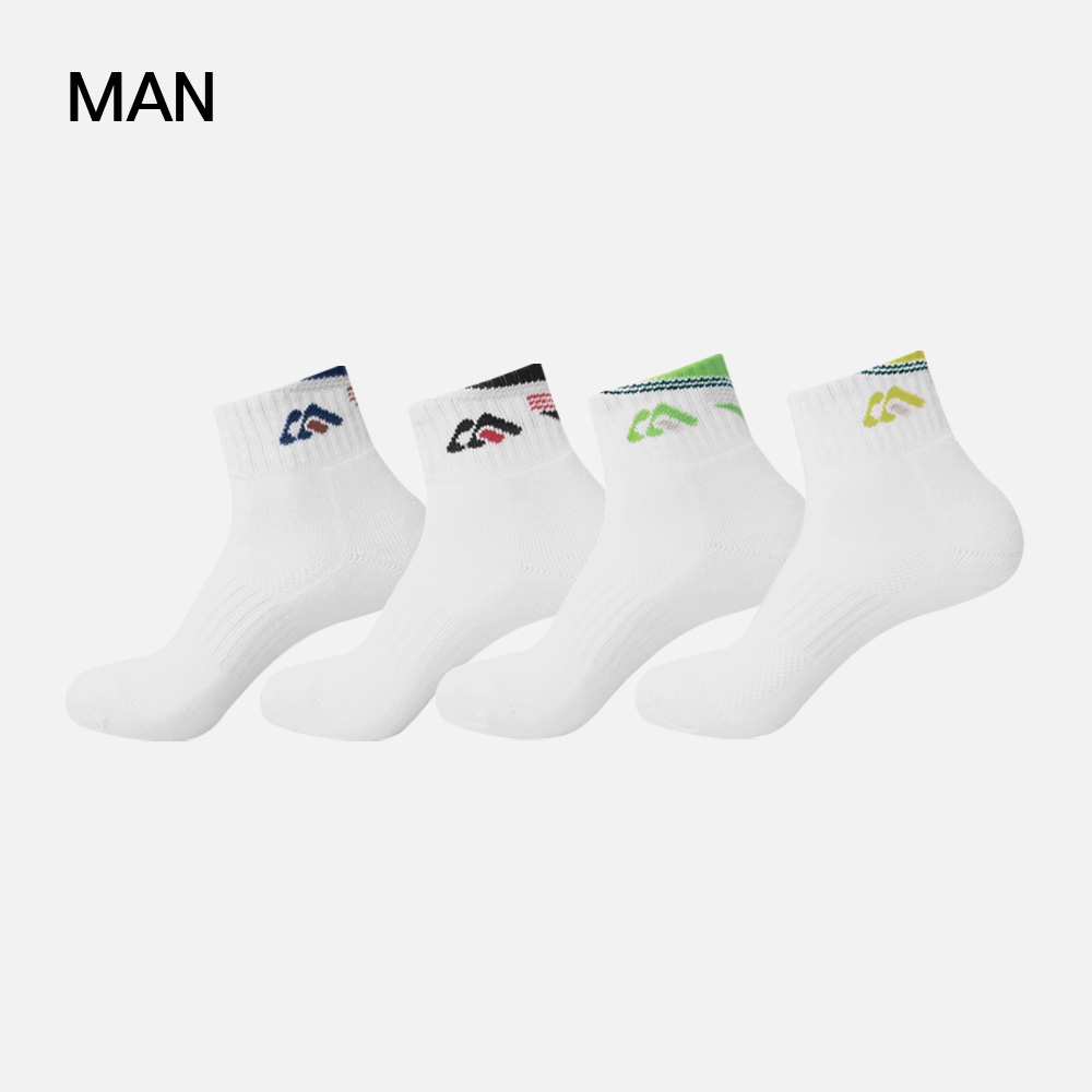 모아 양말 데일리 이중쿠션 중목 삭스 남녀공용 4켤레 세트 - 상세 이미지 3
