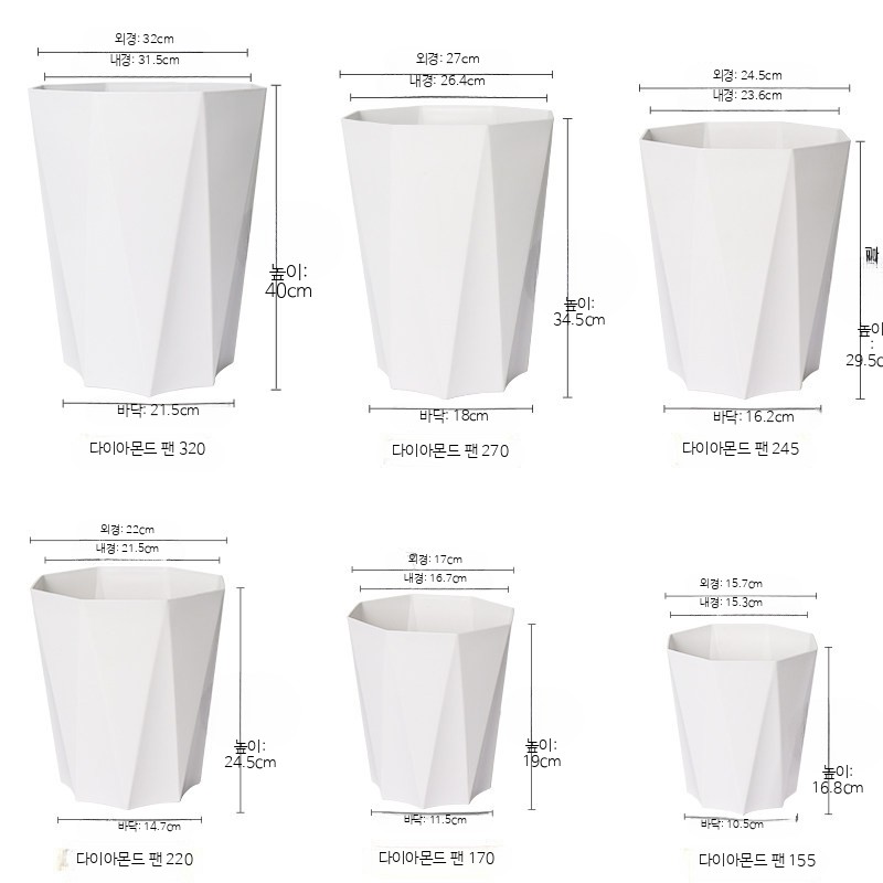 가정용 대형 플라스틱 화분 거실 인테리어 공기정화식물 실내 관엽수 베란다용 - 상세 이미지 4