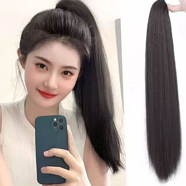 간편 집게형 포니테일 생머리 스트레이트 포니테일 익스텐션 붙임머리 가발 여성 - 상품 이미지