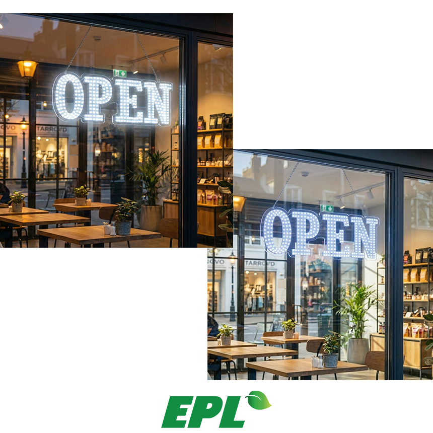 EPL OPEN 오픈 LED 전광판 조명 간판 영업중 개업 리모컨 24W, 블루, 76x25cm - 상세 이미지 3