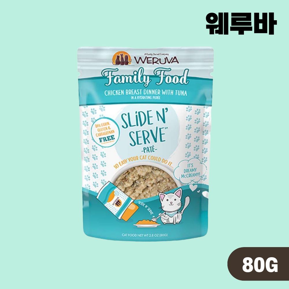 웨루바 캣 파테 주식캔 파우치 습식 4종 콤보, 80g, 4개 - 상세 이미지 5