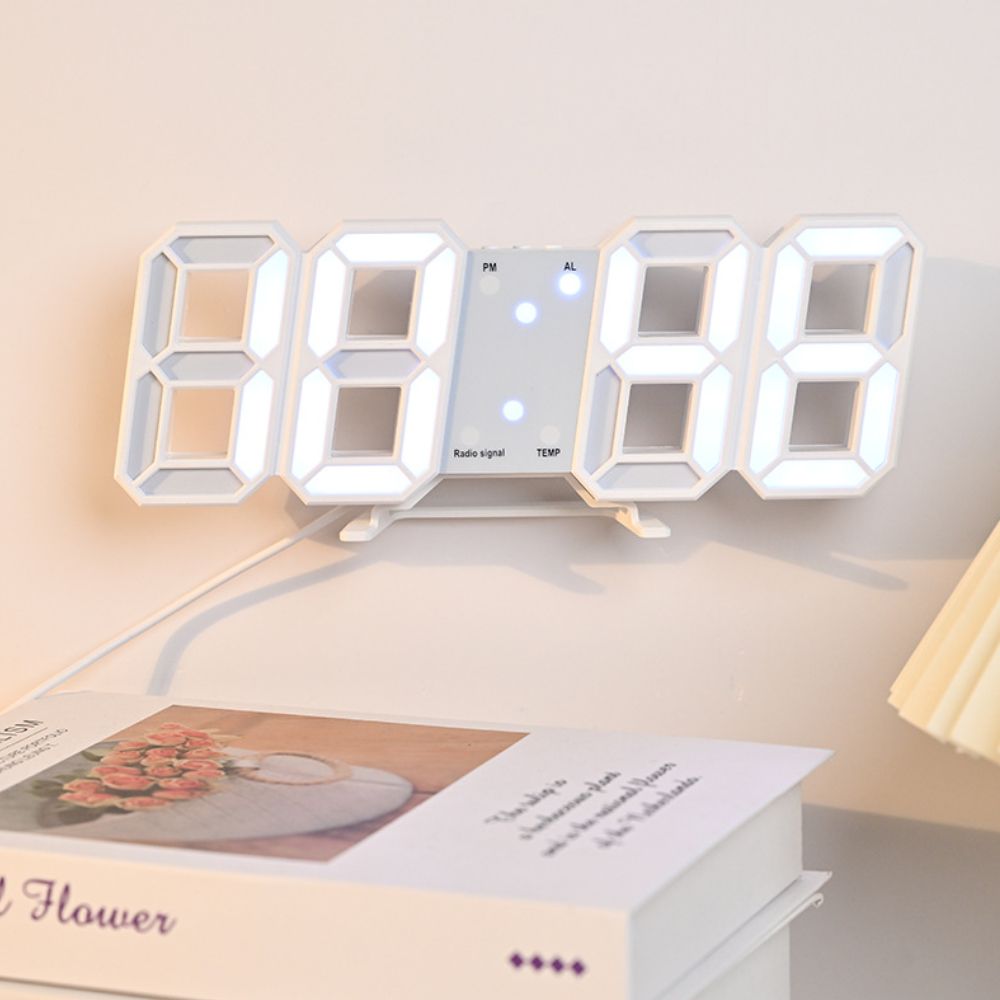 LED 3D 입체 디스플레이 대형 숫자 탁상 시계 탁상시계 전자시계 디지털시계 입체시계 - 상품 이미지