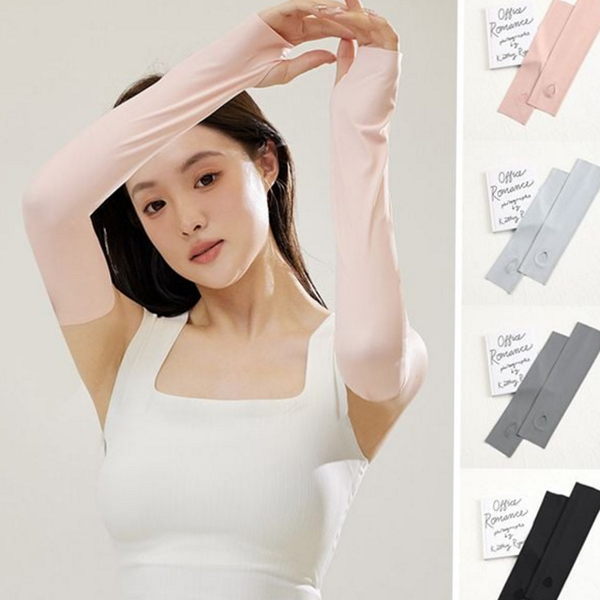 냉감 여성 쿨 토시 스포츠 심리스 팔 토시 손등 차단 자외선 커버 여름 쿨링 - 상품 이미지