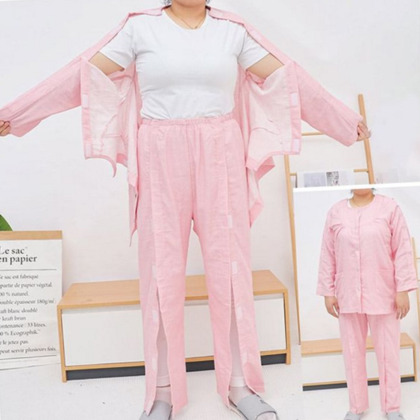 개방형 환자복 노인수술복 노인 환자복 요양원 상하의 데일리 편안한 - 상품 이미지