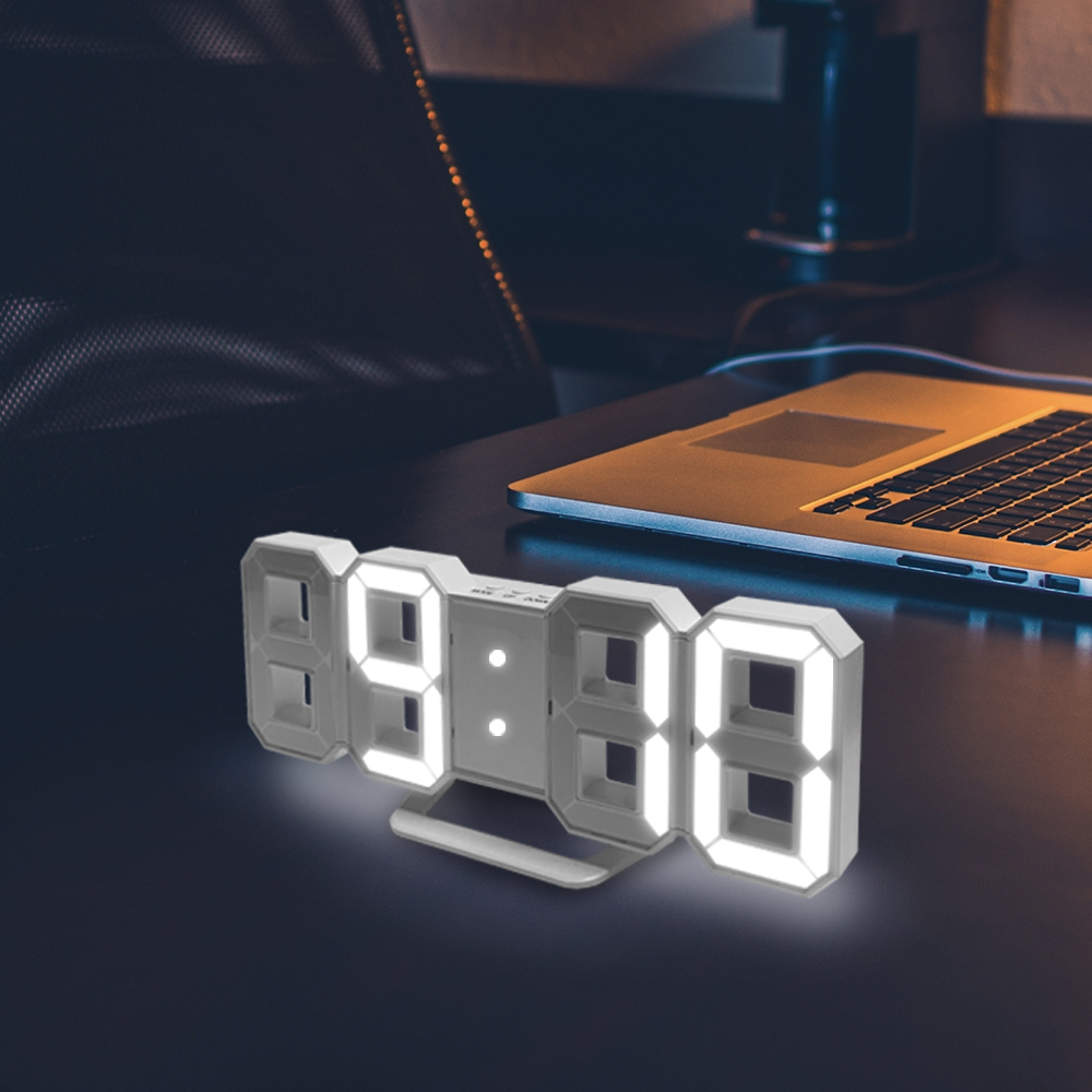 IPLEX 3D LED 벽시계및 탁상시계 전자시계 탁상용 벽걸이 알람 - 상품 이미지