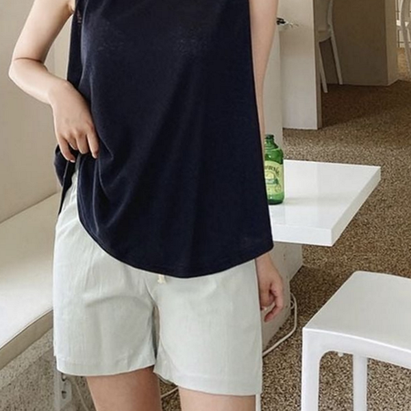 데일리 여성 밴딩 반바지 스판 여성 4부 반바지 캐주얼 여름 - 상품 이미지