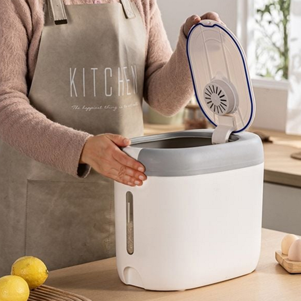 버튼식 밀폐 쌀통 원터치 슬림 쌀통 10kg 잡곡통 가정용 보관함 용품 주방 다용도 잡곡 - 상품 이미지