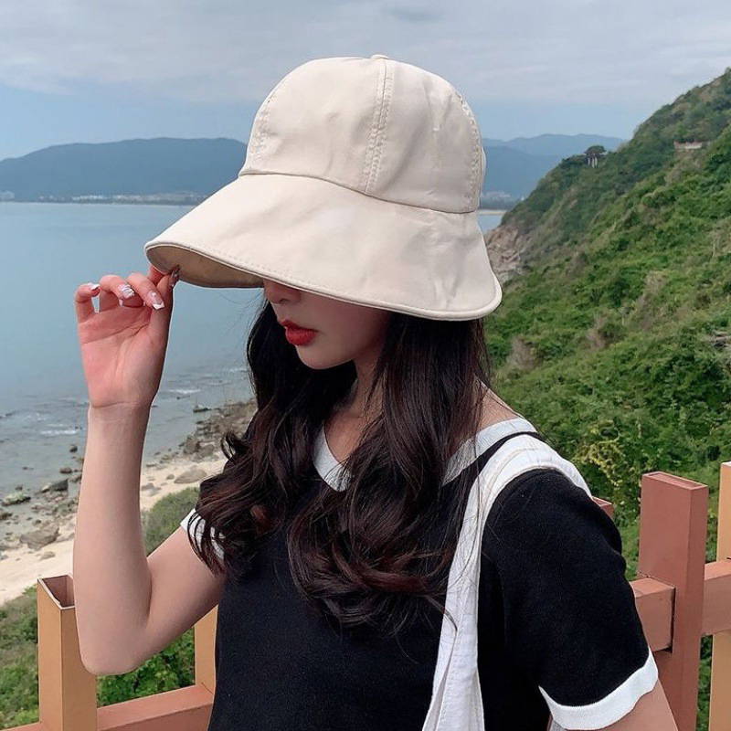 코튼면 가죽 벨크로 보넷모자 데일리 얼굴소멸 벙거지 버킷햇 이미지 8
