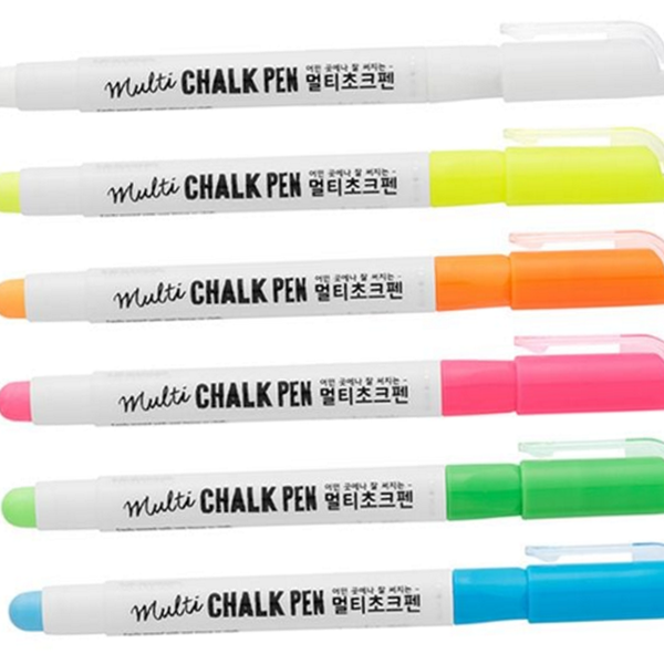 멀티 초크 펜 수성 다용도 초크 펜 미술용 칠판용 플라스틱 종이용 멀티펜 지움 문교 다채색 - 상품 이미지
