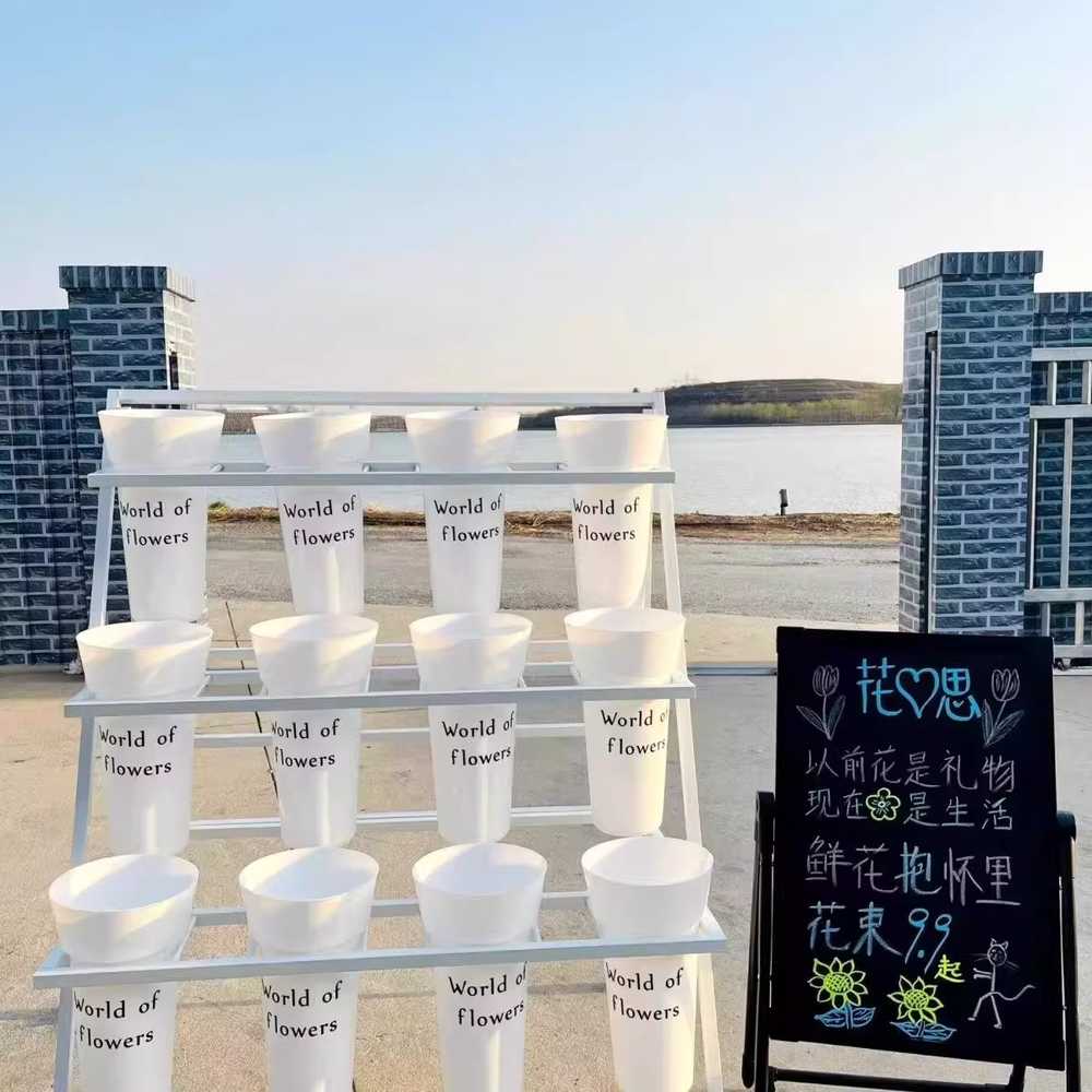꽃다발 진열대 전시대 꽃집 다층 이동식 디스플레이 랙 스퀘어 이미지 6