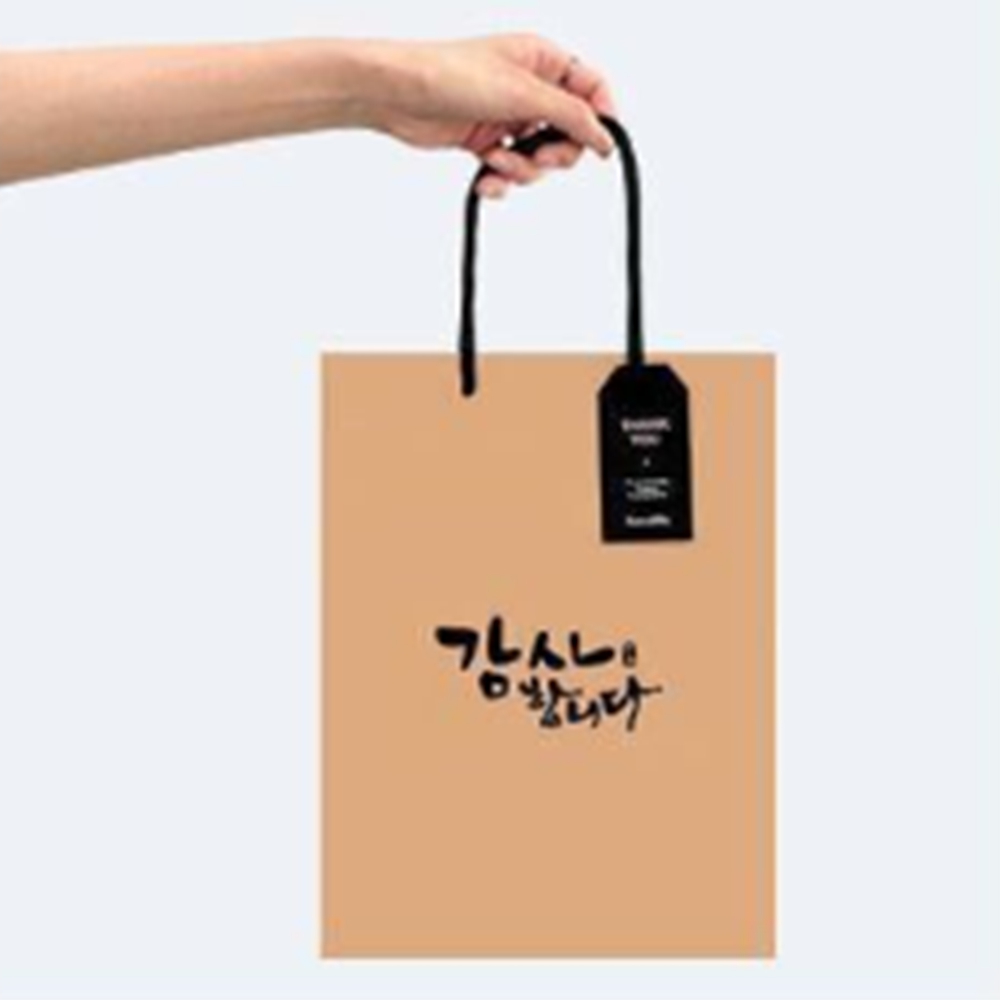 고급쇼핑백 크라프트종이백 감사합니다 손잡이 답례품쇼핑백 세로중형 - 상품 이미지