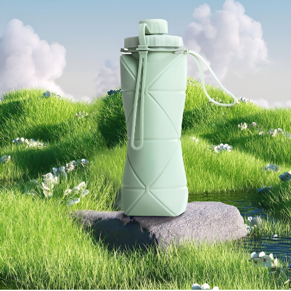 1+1 접이식텀블러 휴대용 간편보관 600ml 접이식물통 여행 스포츠 - 상품 이미지