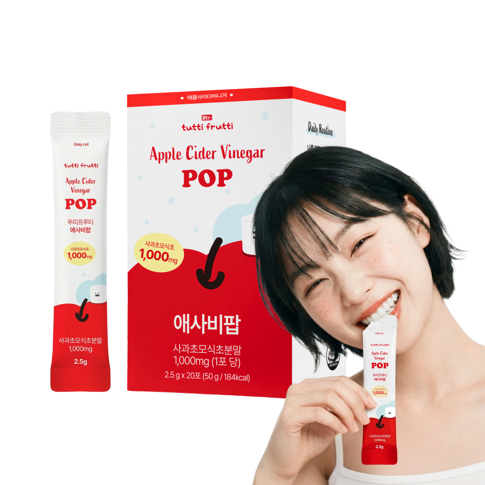 뚜띠프루티 애사비 씹어먹는 애플사이다비니거 알약 캔디 스틱 20포, 1개 - 상품 이미지