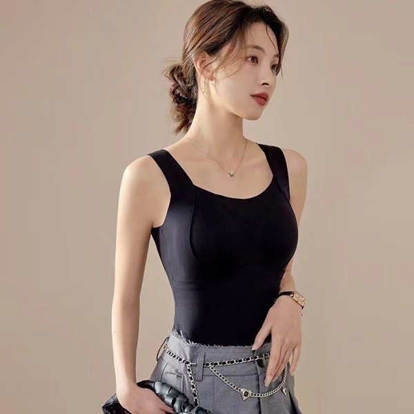 DS- 5114 나시 브라 라인 울실크 발열 브라탑 겨울나시 보정 3D 패드탑 여성 - 상품 이미지