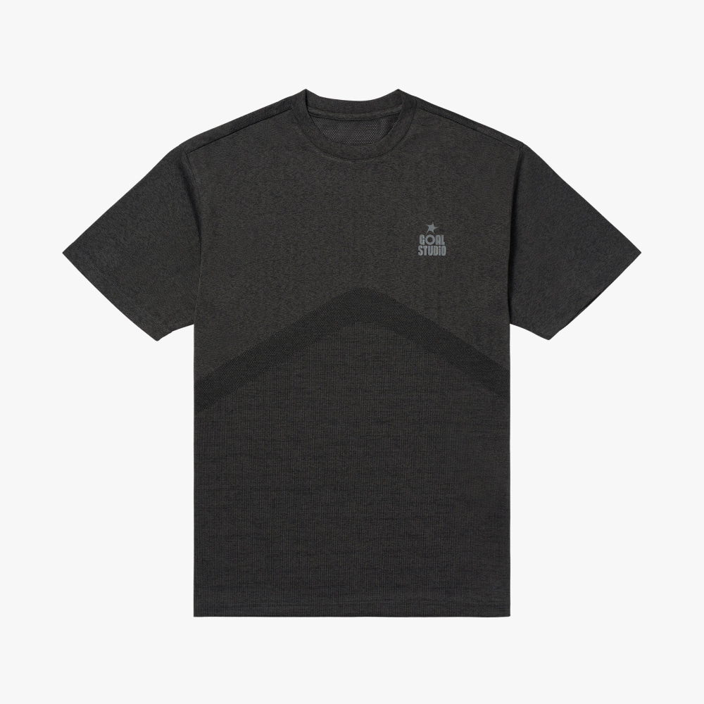MS JACQUARD TEE-CHARCOAL - 상품 이미지
